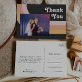 Modern Retro Rainbow Dark Foto Weddenschap Harteli Briefkaart