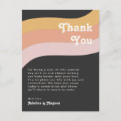 Modern Retro Rainbow Donk Tabel Dank u wel Briefkaart (Voorkant)