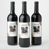 Modern Retro Rainbow Graduation Wine Bottle Label Wijn Etiket (Flessen)