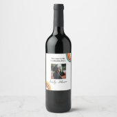 Modern Retro Rainbow Graduation Wine Bottle Label Wijn Etiket (Voorkant)