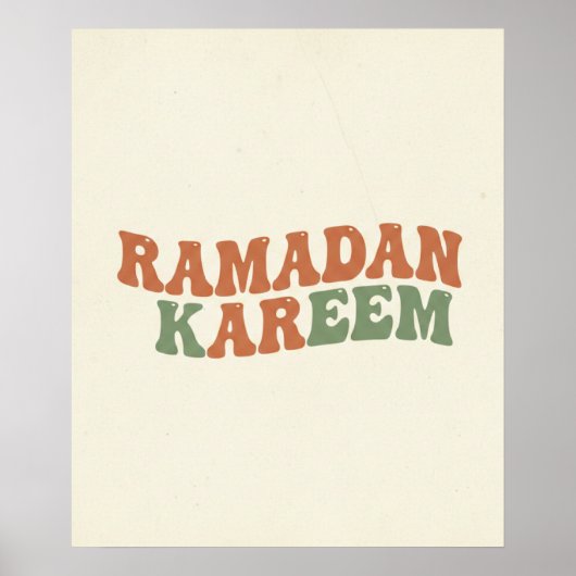 Modern Retro Ramadan Kareem Wall Art  Boho Islamic Poster (Voorkant)