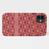 Modern Retro Red en Roze minimalistisch hartpatroo Case-Mate iPhone Case (Achterkant (horizontaal))