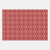 Modern Retro Red en Roze minimalistisch hartpatroo Inpakpapier Vel (Voorkant 3)