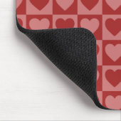 Modern Retro Red en Roze minimalistisch hartpatroo Muismat (Hoek)