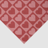 Modern Retro Red en Roze minimalistisch hartpatroo Tissuepapier (Detail)