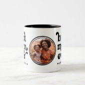 Modern Retro Round Photo Best Mam Ever Tweekleurige Koffiemok (Center)