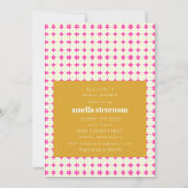 Modern Retro Roze Gele Stippen Vrijgezellenfeest Kaart (Voorkant)