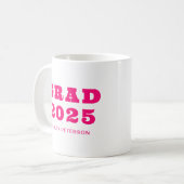 Modern Retro Roze Vetgedrukte Typografie Afstudere Koffiemok (Voorkant links)