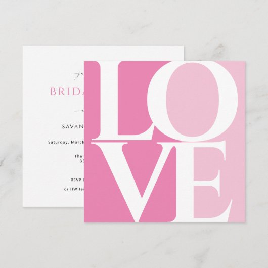 Modern Retro Roze Vrijgezellenfeest Kaart (Voorkant / Achterkant)