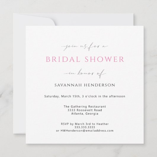 Modern Retro Roze Vrijgezellenfeest Kaart (Achterkant)