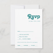Modern Retro | RSVP-kaart voor Blauwgroen menukeuz RSVP Kaartje (Voorkant)