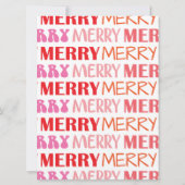 Modern Retro Santa Merry Kerstparty Kaart (Achterkant)