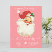 Modern Retro Santa Merry Kerstparty Kaart (Staand voorkant)