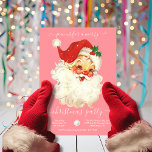 Modern Retro Santa Merry Kerstparty Kaart<br><div class="desc">Nodig je stoute of aardige vrienden uit voor dit geweldige kerstfeest met een kerstman en leuke typografie. Alle formuleringen kunnen worden aangepast aan de kerstbehoeften van uw feestdag. Meer wijzigingen kunnen worden aangebracht om deze sjabloon aan te passen. Op de bodem zult u "willen dit ontwerp nog verder aanpassen? Klik...</div>