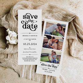 Modern Retro Save The Date | Fotocabine strook Kaart