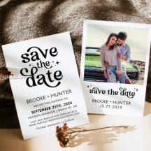 Modern Retro Save The Date | Trouw Uitnodiging