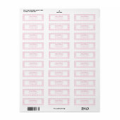 Modern Retro Schattige Girly Pink Gingham Etiket (Full Sheet)