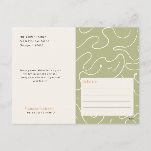 Modern Retro Script Family Photo Christmas Feestdagenkaart (Achterkant)