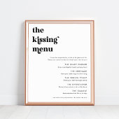Modern Retro Script Het zoenende Menu Trouwbord Poster