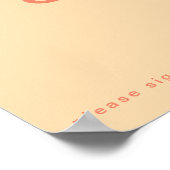 Modern Retro | Signeerboek met oranje crème kleur Poster (Hoek)