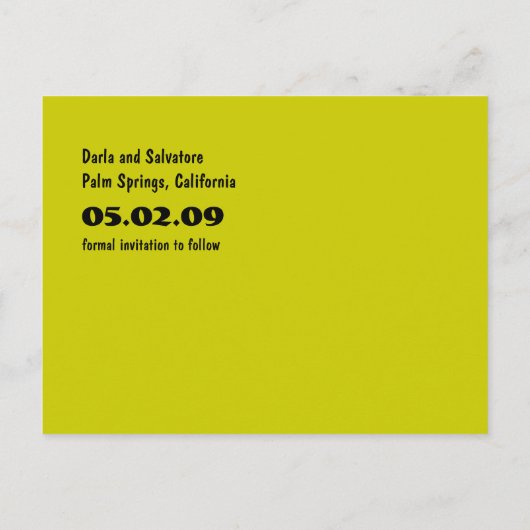 Modern-retro Sla de datum op Aankondigingskaart (Achterkant)