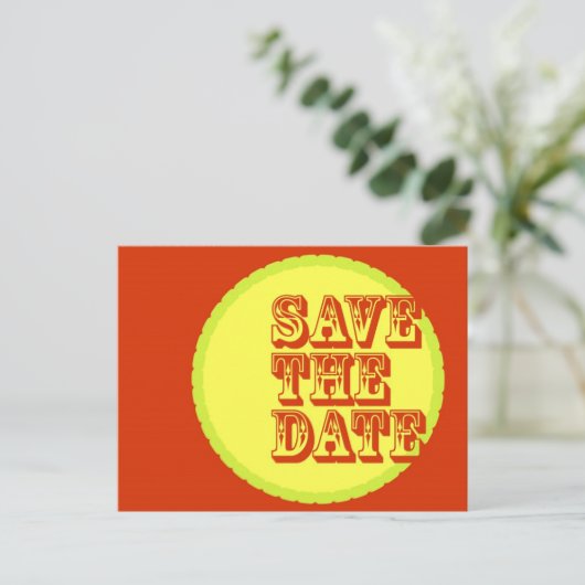 Modern-retro Sla de datum op Aankondigingskaart (Staand voorkant)