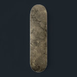 Modern Retro Space Urban Sepia Brown Persoonlijk Skateboard<br><div class="desc">Dankzij het moderne stadssepia-bruine design kun je 180's in stijl maken. Dit stijlvolle dek is perfect voor elke buitenskateboarder die graag surf van de stoep gooit. Koel uitziend abstract ontwerp.</div>