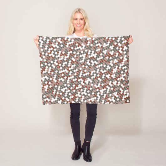 Modern retro stippenpatroon fleece deken (In situ)