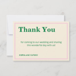 Modern Retro Striped  Wedding Information  Bedankkaart