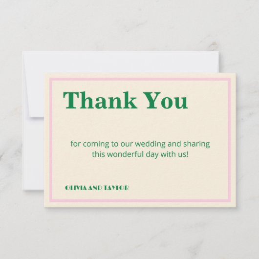 Modern Retro Striped Wedding Information Bedankkaart (Voorkant)