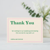 Modern Retro Striped Wedding Information Bedankkaart (Staand voorkant)
