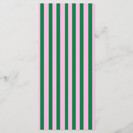 Modern Retro Striped Wedding Information Menu (Achterkant)