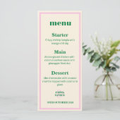 Modern Retro Striped  Wedding Information  Menu (Staand voorkant)