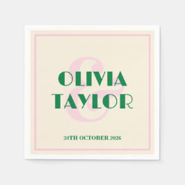 Modern Retro Striped Wedding Invitation Servet