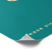 Modern Retro | Teal Gastenboek Bord Poster (Hoek)