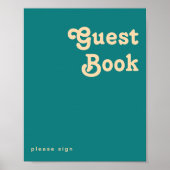 Modern Retro | Teal Gastenboek Handtekening Poster (Voorkant)