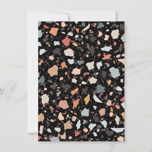 Modern Retro Terrazzo Baby shower Kaart (Achterkant)