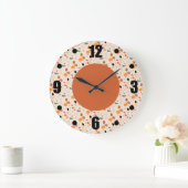 Modern Retro Terrazzo Colorful Pattern Grote Klok (Huis)