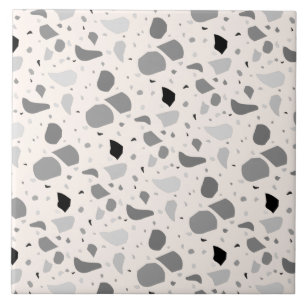 Modern Retro Terrazzo Monochrome Patroon Tegeltje