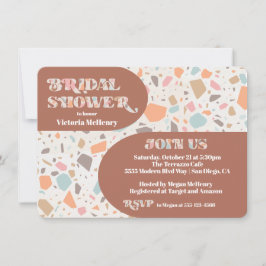 Modern Retro Terrazzo Vrijgezellenfeest Kaart