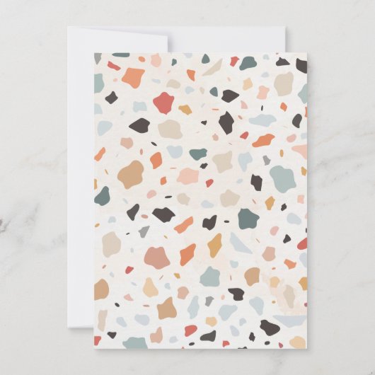 Modern Retro Terrazzo Wedding Arch Kaart (Achterkant)