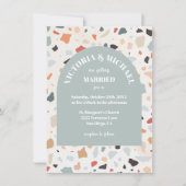 Modern Retro Terrazzo Wedding Arch Uitnodiging (Voorkant)
