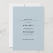 Modern Retro Text Blue Afstuderen Kaart (Achterkant)