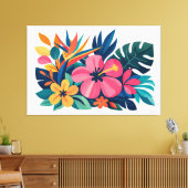 Modern retro tropical flora 03 canvas afdruk (Insitu (Woonkamer))