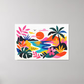 Modern retro tropical landscape canvas afdruk (Voorkant)