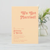 Modern Retro | Trouwkaart in Sinaasappel Crème Kaart (Staand voorkant)