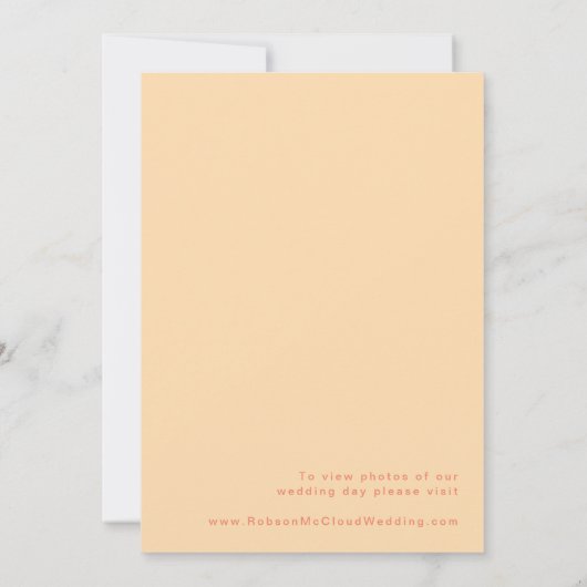 Modern Retro | Trouwkaart in Sinaasappelkleur Kaart (Achterkant)