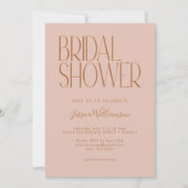 Modern Retro Typografie Blush Rust Vrijgezellenfee Kaart (Voorkant)