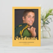 Modern Retro Typografie Foto Afstuderen Kaart (Staand voorkant)