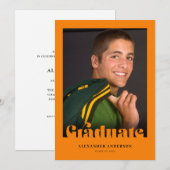 Modern Retro Typografie Foto Afstuderen Kaart (Voorkant / Achterkant)